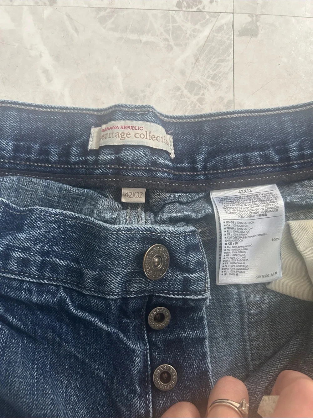 Banana Republic Men's Relaxed Jeans - Dark Blue Wash